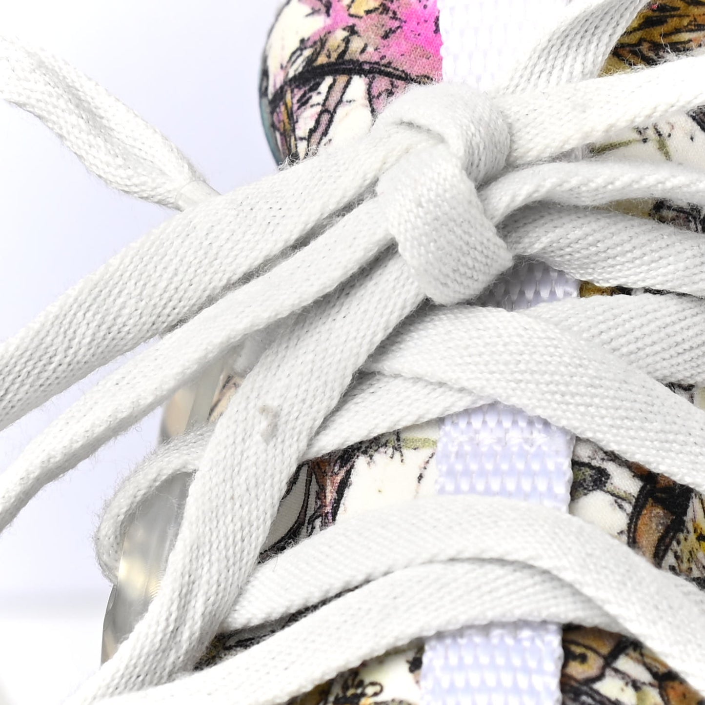 Neoprene Rubber Champetre Print Womens D-Connect Sneakers 38 White Multicolor