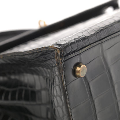 Hermes Shiny Crocodile Kelly Sellier 32 Black 10 of 23