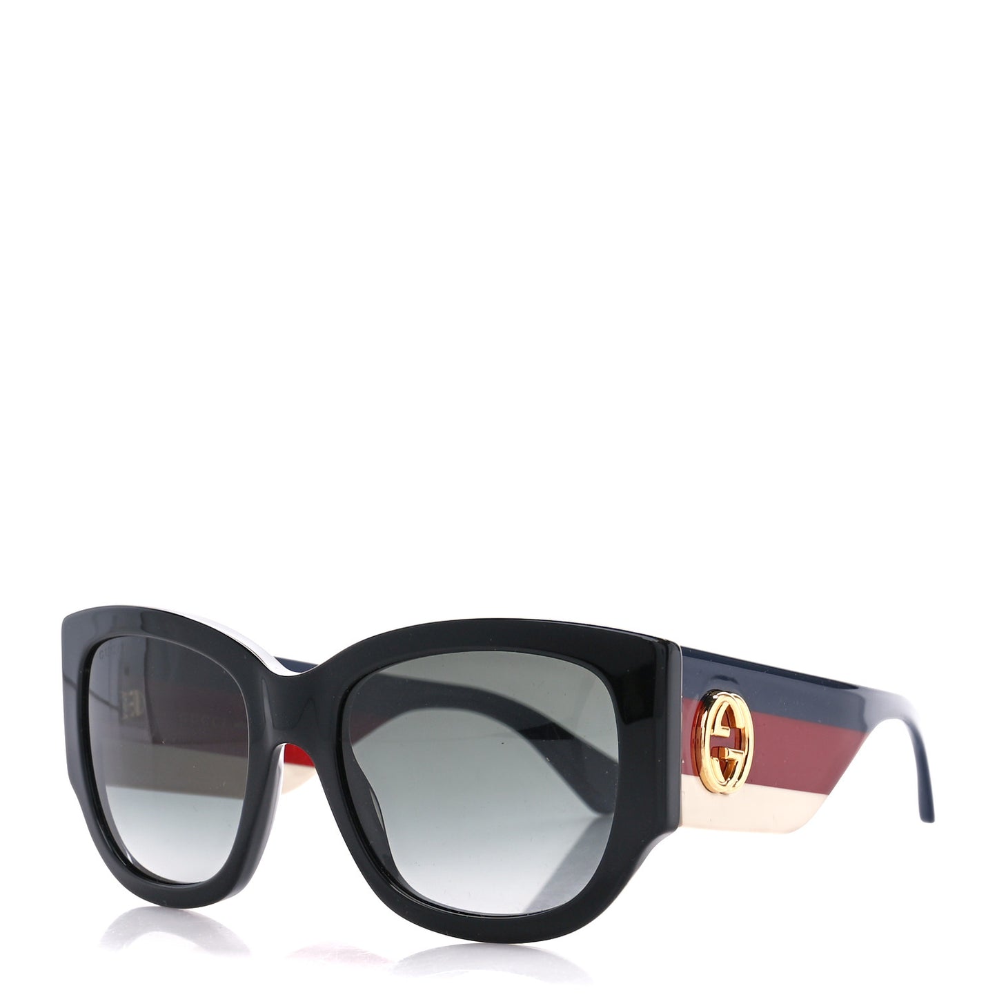 Acetate Web Oversized Frame Rectangle Sunglasses GG0276S Black Multicolor
