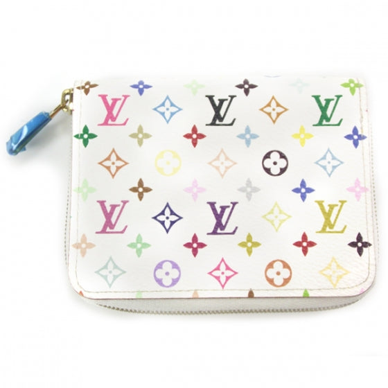 Monogram Multicolor Zippy Coin Purse White