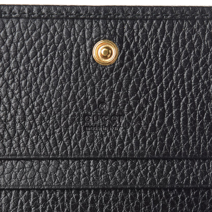 Gucci Pebbled Calfskin GG Marmont Card Case Black 6 of 7