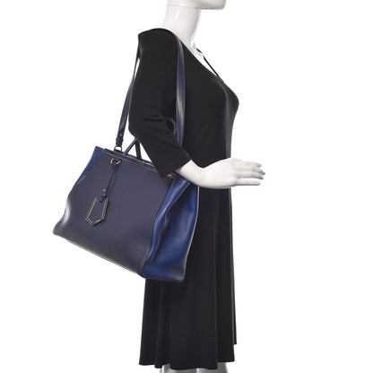 Fendi Vitello Elite Regular 2Jours Tote Blue 2 of 9