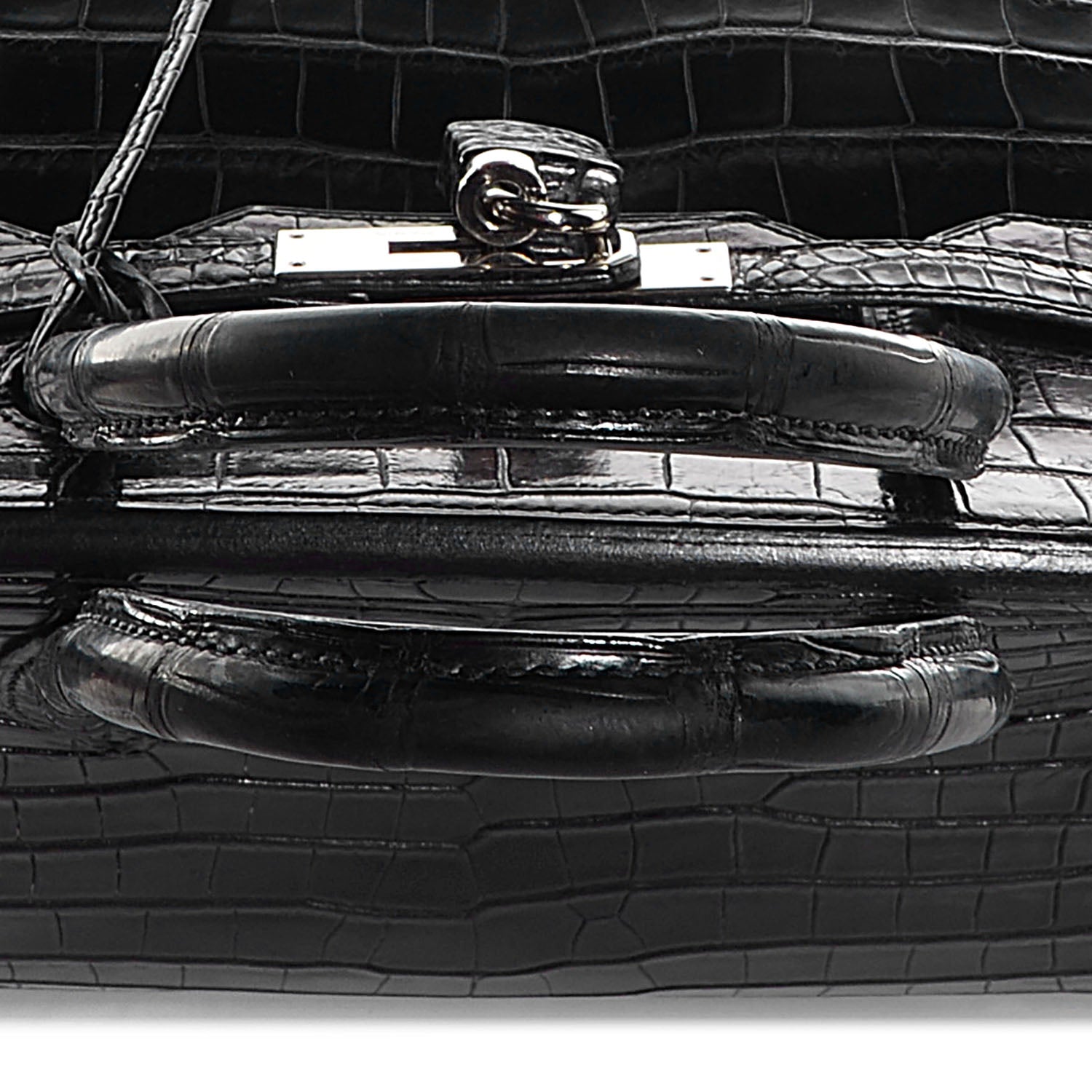 Hermes Matte Porosus Crocodile Birkin 35 Black 8 of 30