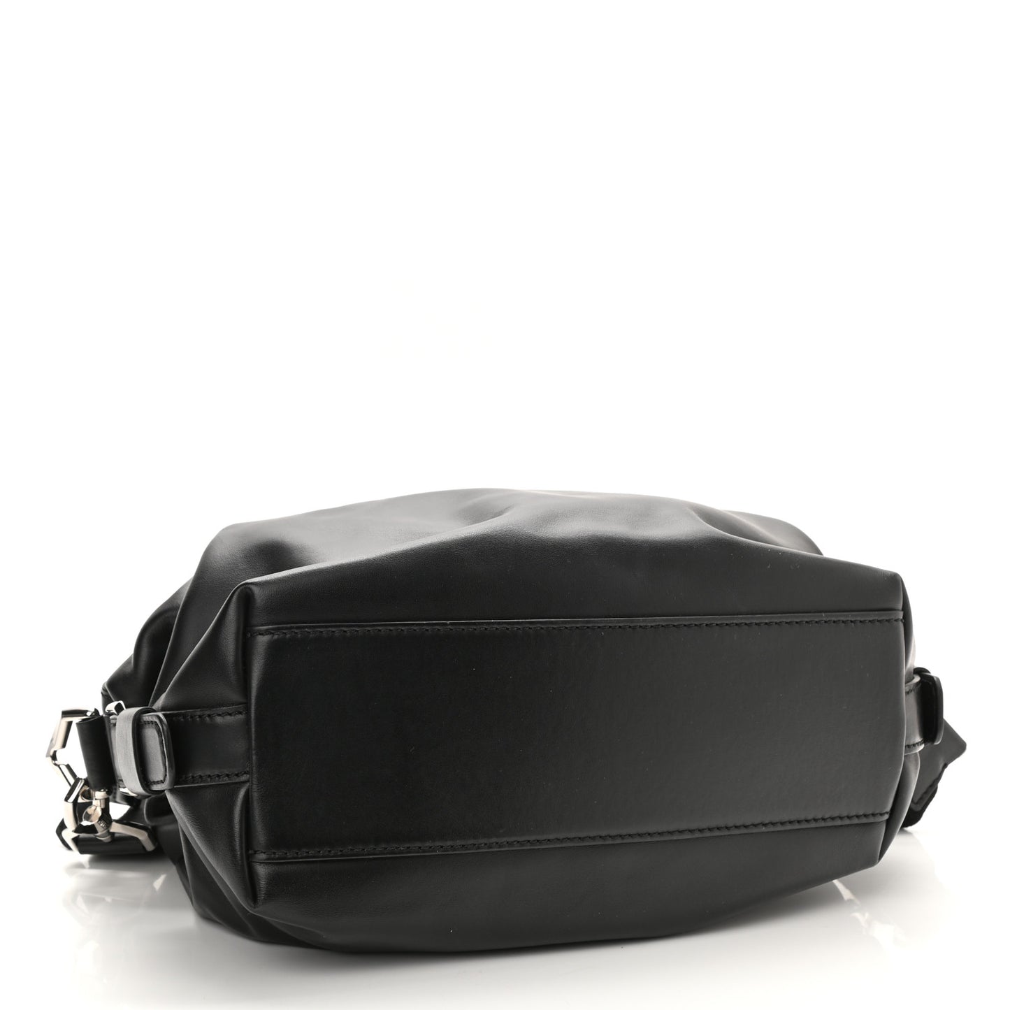 Waxed Calfskin Small Nightingale Logo Strap Black