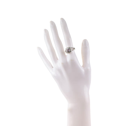 David Yurman Sterling Silver Diamond Amethyst 7mm Petite Albion Ring 52 6 2 of 4
