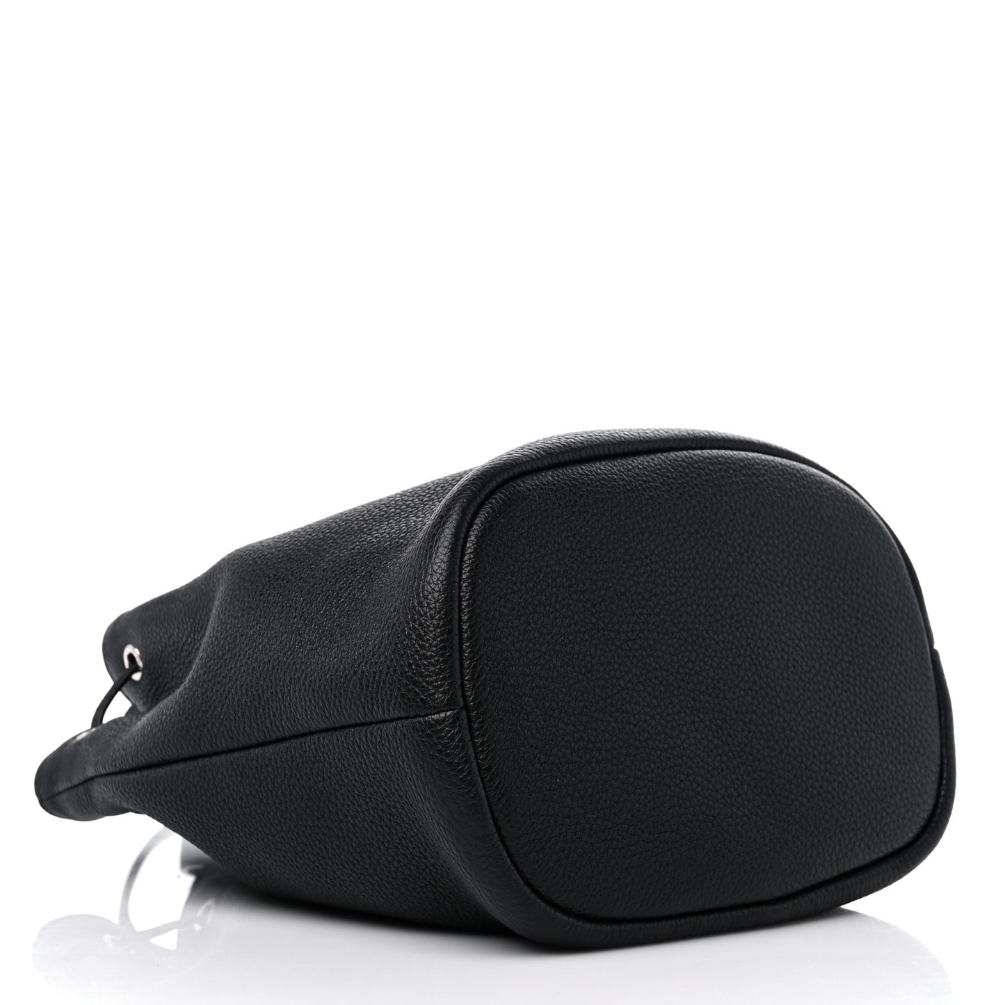 Vitello Daino Soft Drawstring Bucket Bag Black