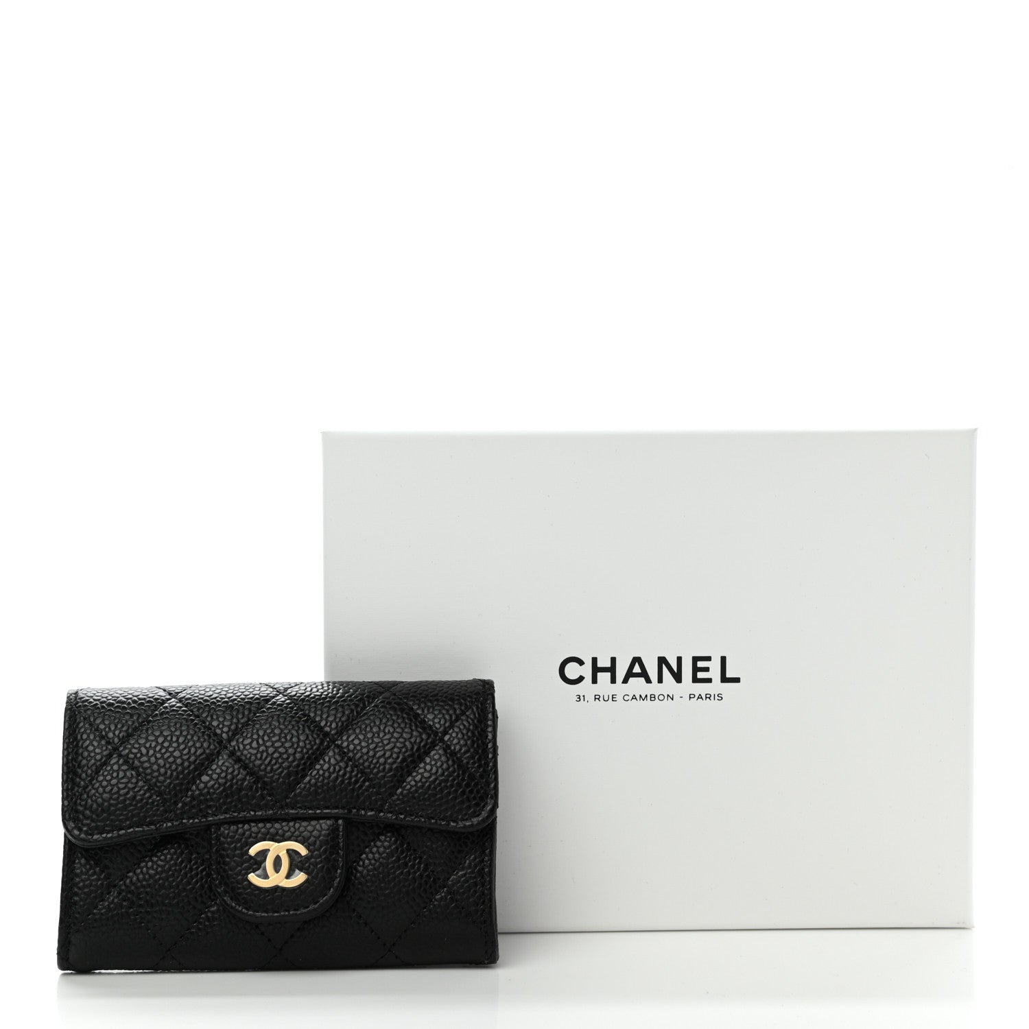 Chanel Caviar Quilted Flap Card Holder Wallet Black 9 of 9
