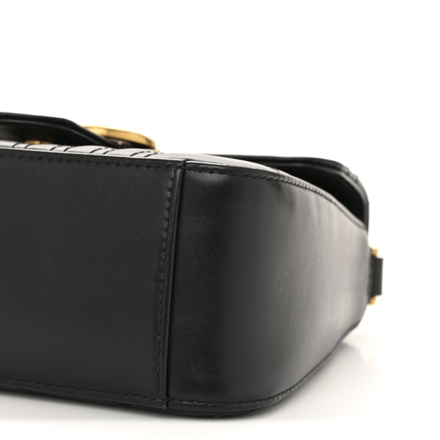 Calfskin Matelasse Mini GG Marmont Top Handle Shoulder Bag Black