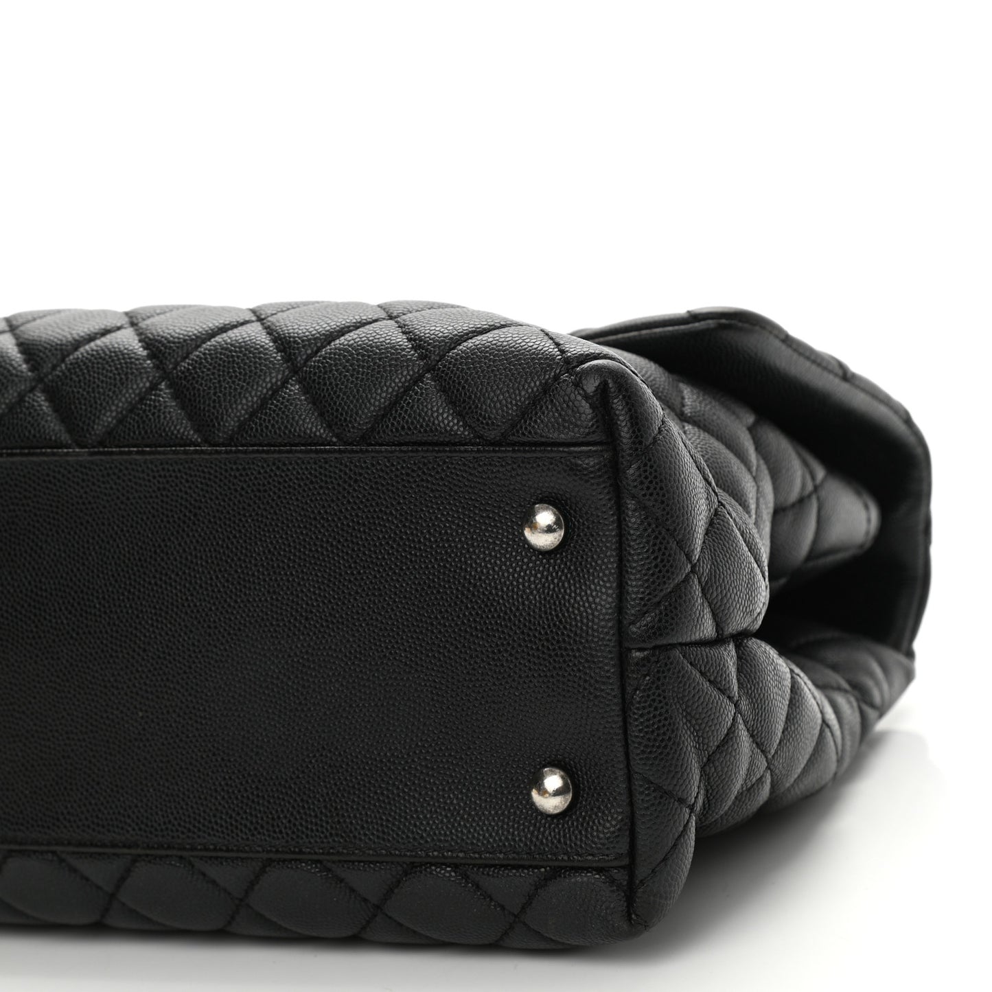 Caviar Quilted Medium Coco Handle Flap Black