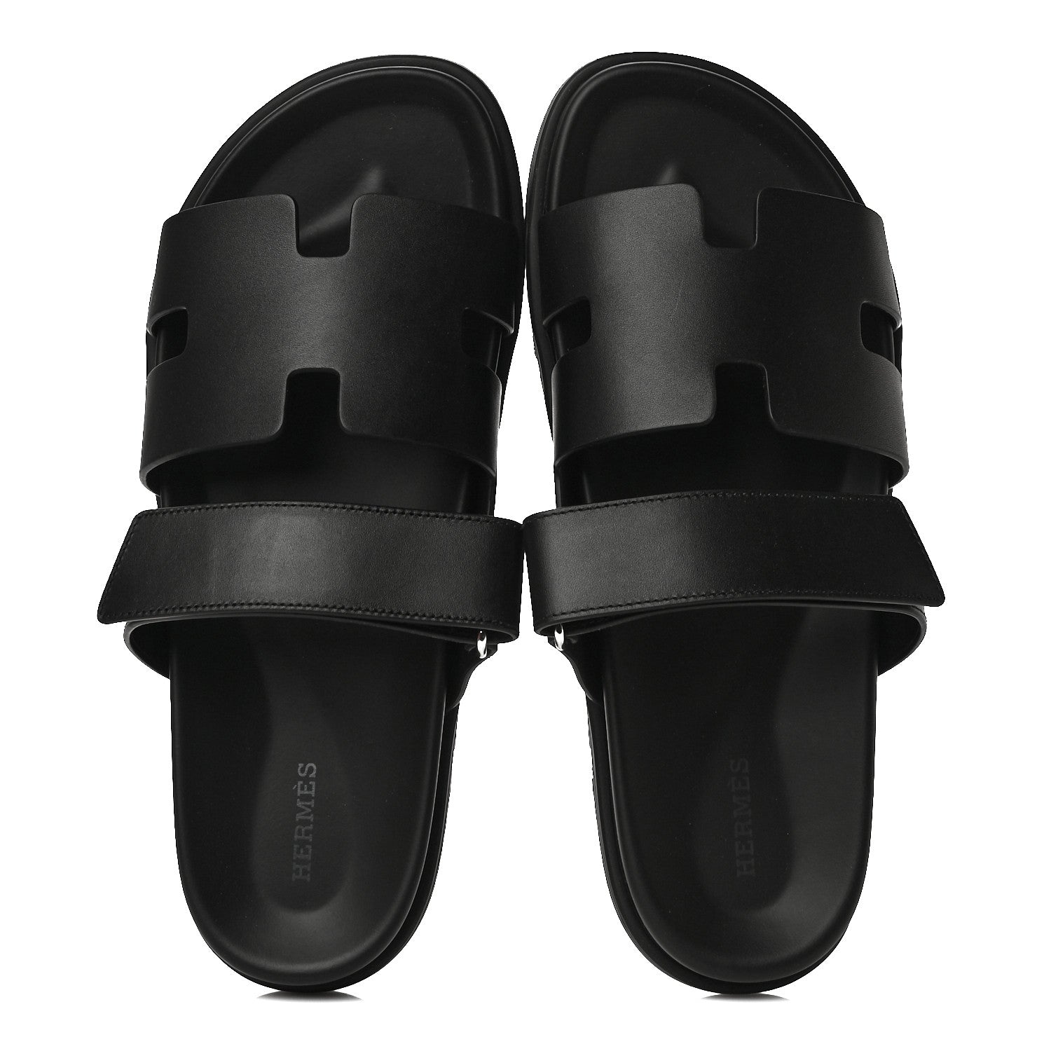 Hermes Calfskin Mens Chypre Sandals 43 Black 5 of 13