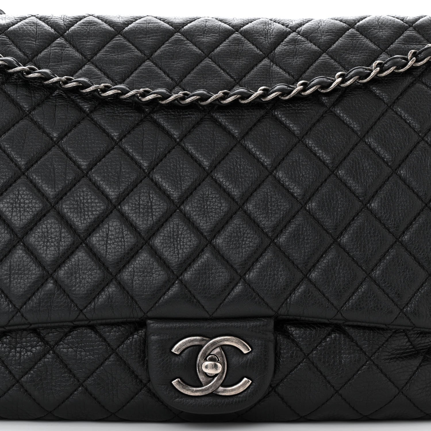 Chanel Calfskin Quilted XXL Travel Flap Bag Black 8 of 10