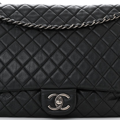 Chanel Calfskin Quilted XXL Travel Flap Bag Black 8 of 10