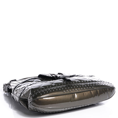 Burberry Patent Quilted Studded Brooke Hobo Pewter 4 of 9