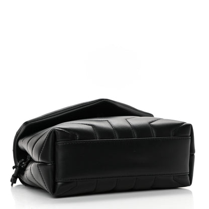 Saint Laurent Calfskin Y Quilted Monogram Toy Loulou Crossbody Bag Black 4 of 13