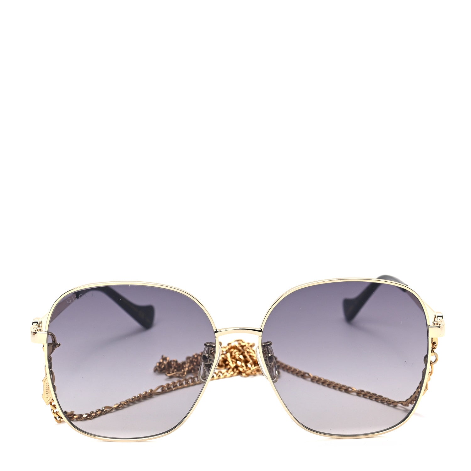 Gucci Metal Round Chain Sunglasses GG1089SA Gold 2 of 6