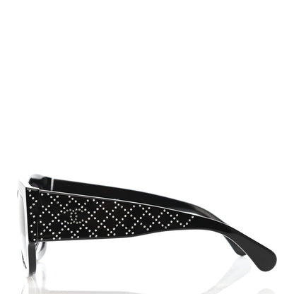 Chanel Acetate Strass Rectangle Sunglasses 5421B Black 2 of 4