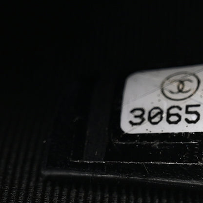 Chanel Shiny Calfskin Crystal Pearl Logo Cosmetic Case Black 7 of 10