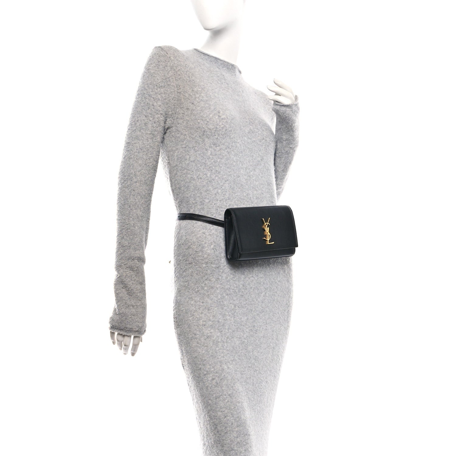 Saint Laurent Smooth Calfskin Monogram Kate Belt Bag Black 2 of 11