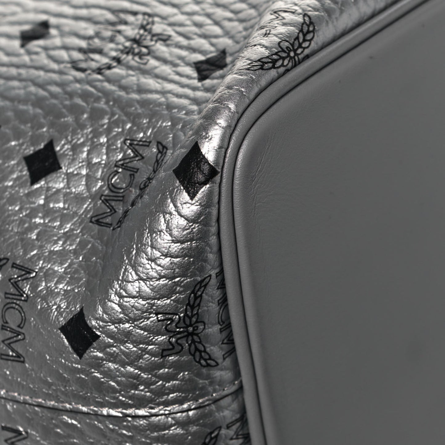 Metallic Visetos Medium Anya Shopper Tote Silver