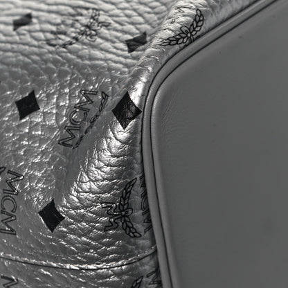 MCM Metallic Visetos Medium Anya Shopper Tote Silver 9 of 13