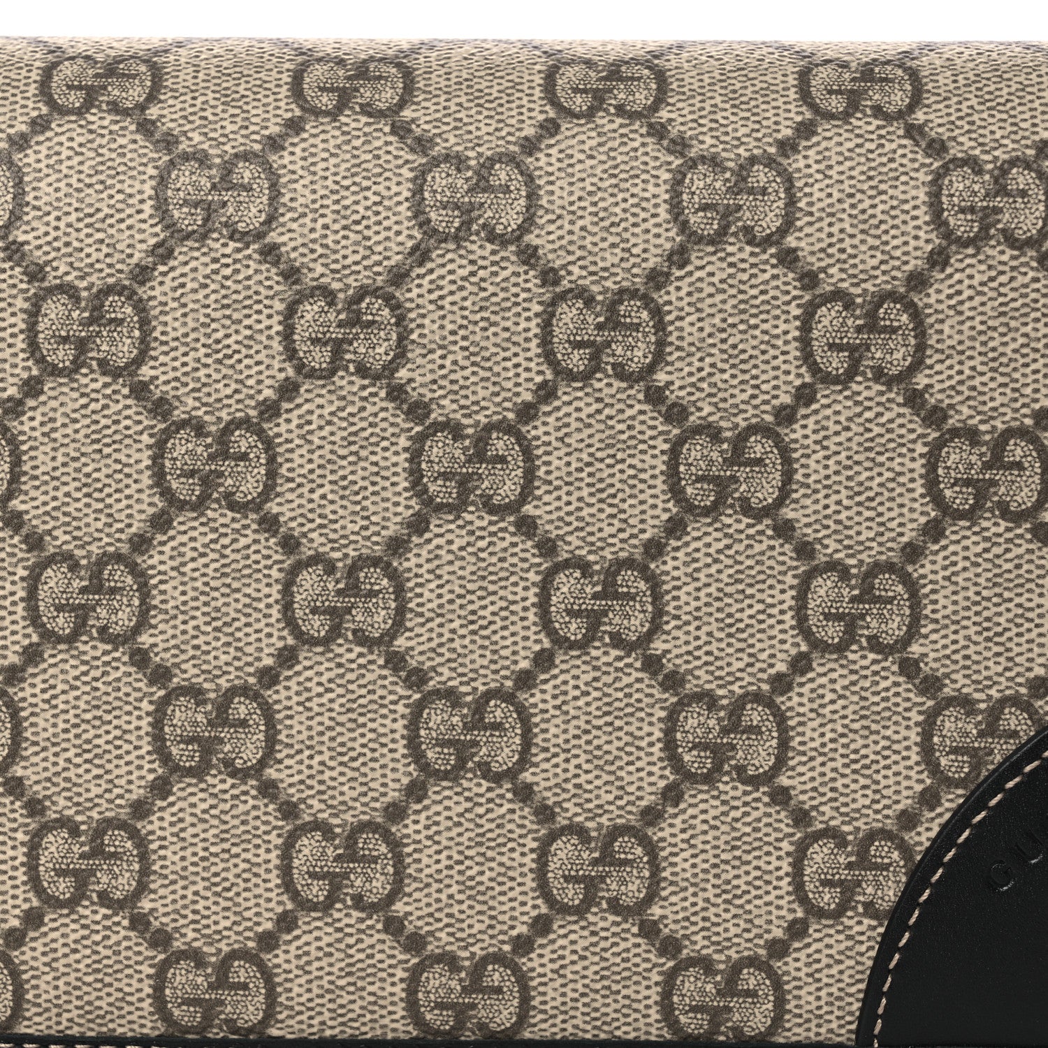 Gucci GG Emblem Monogram Wallet With Strap Beige Ebony Black 8 of 11