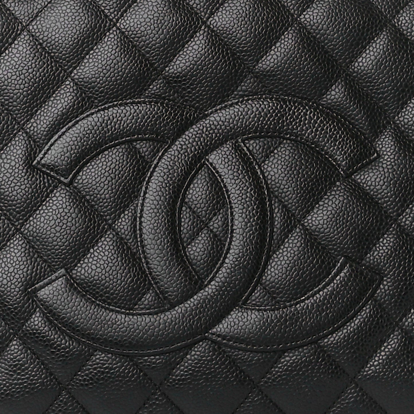 Caviar Quilted Grand Shopping Tote GST Black