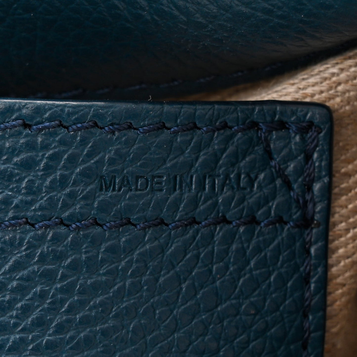 Grained Calfskin Small Marcie Saddle Bag Navy