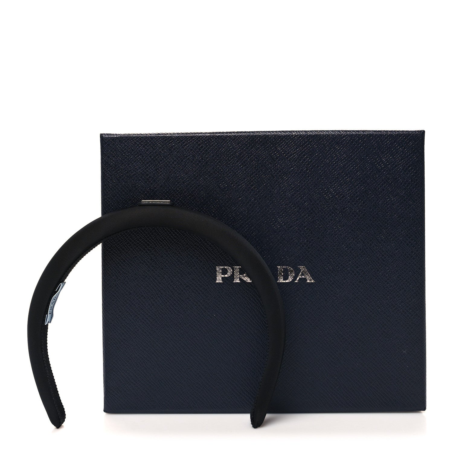 Prada Re-Nylon Metal Triangle Logo Headband Black 5 of 5