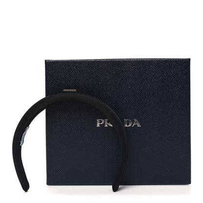 Prada Re-Nylon Metal Triangle Logo Headband Black 5 of 5