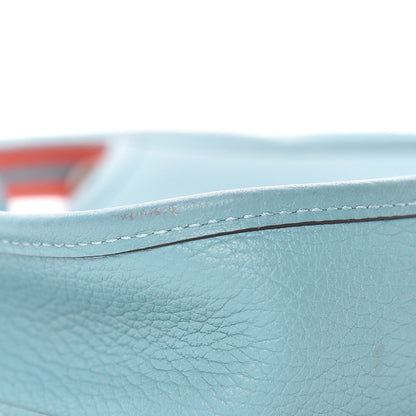 Hermes Taurillon Clemence Evelyne TPM Bleu Saint Cyr Orange Poppy 15 of 18
