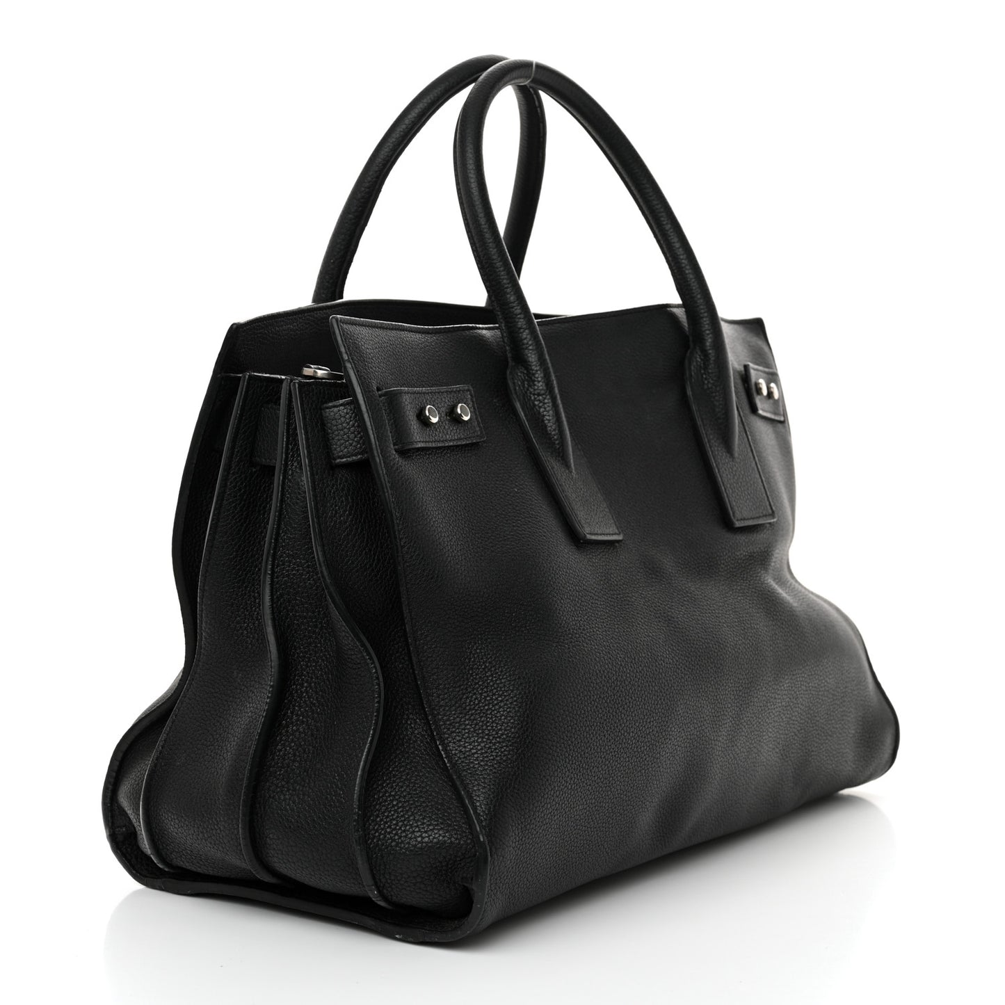 Grained Calfskin Medium Souple Sac De Jour Black