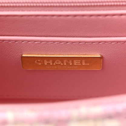 Chanel Tweed Handle Crush Top Handle Flap Bag Pink Ecru 6 of 9