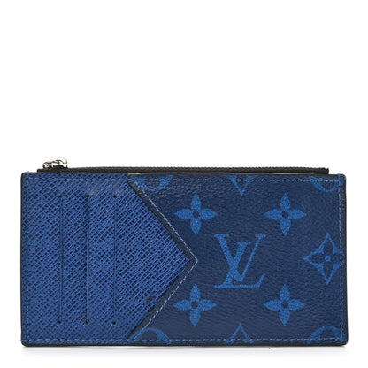 Louis Vuitton Monogram Taiga Coin Card Holder Cobalt 1 of 7