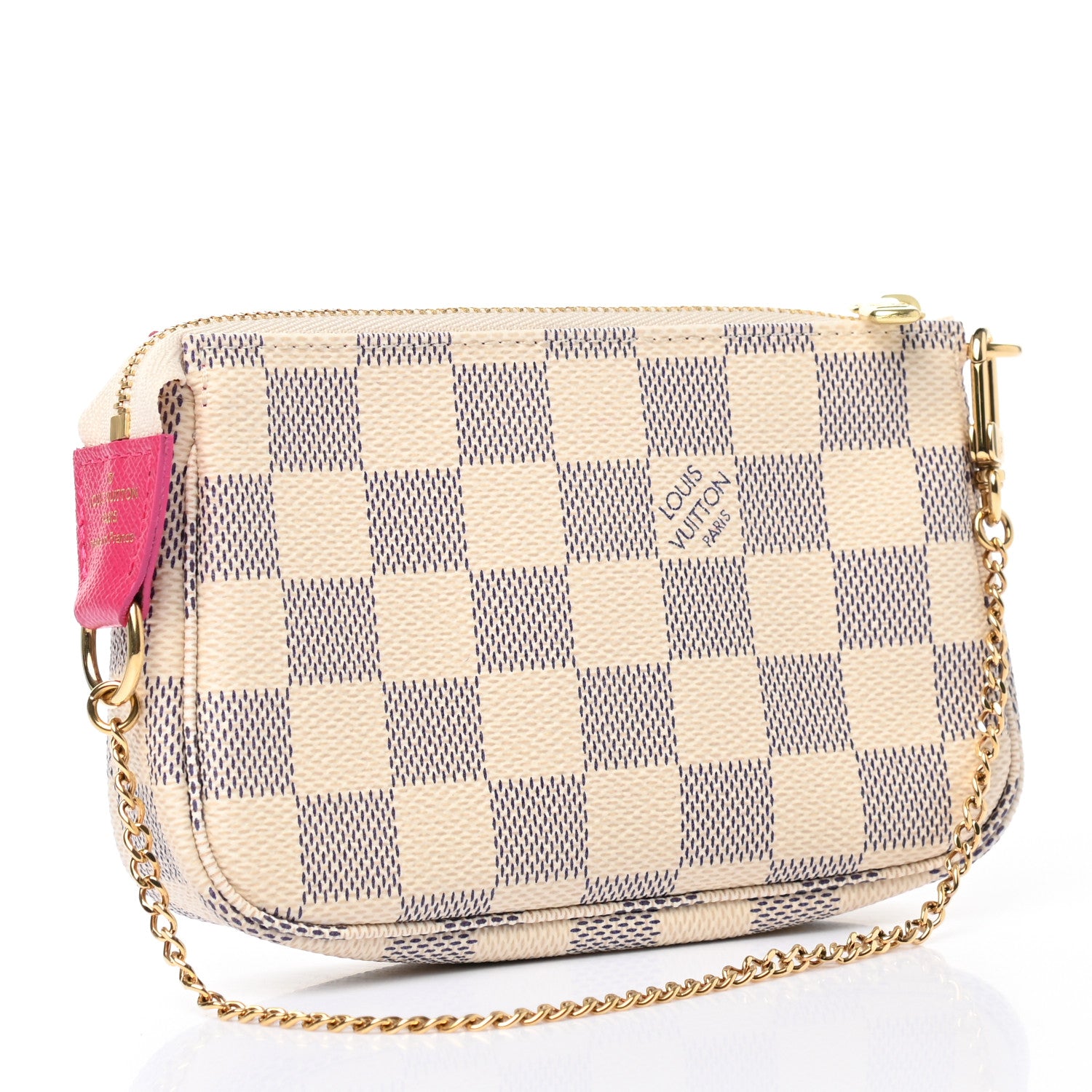 Louis Vuitton Damier Azur 2021 Christmas Animation Hollywood Mini Pochette Accessories Fuchsia 3 of 7
