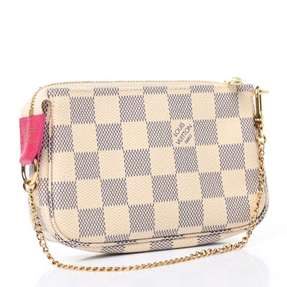 Louis Vuitton Damier Azur 2021 Christmas Animation Hollywood Mini Pochette Accessories Fuchsia 3 of 7