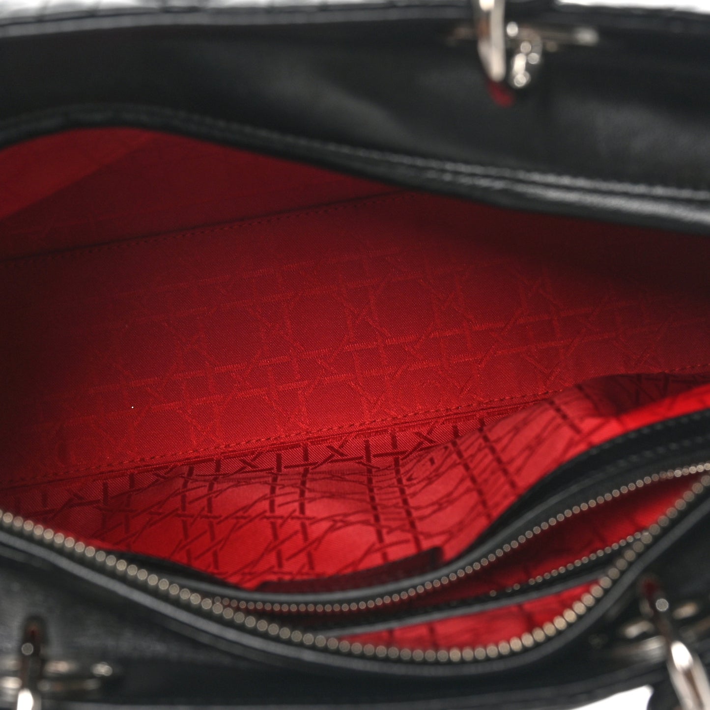 Lambskin Cannage Large Lady Dior Black