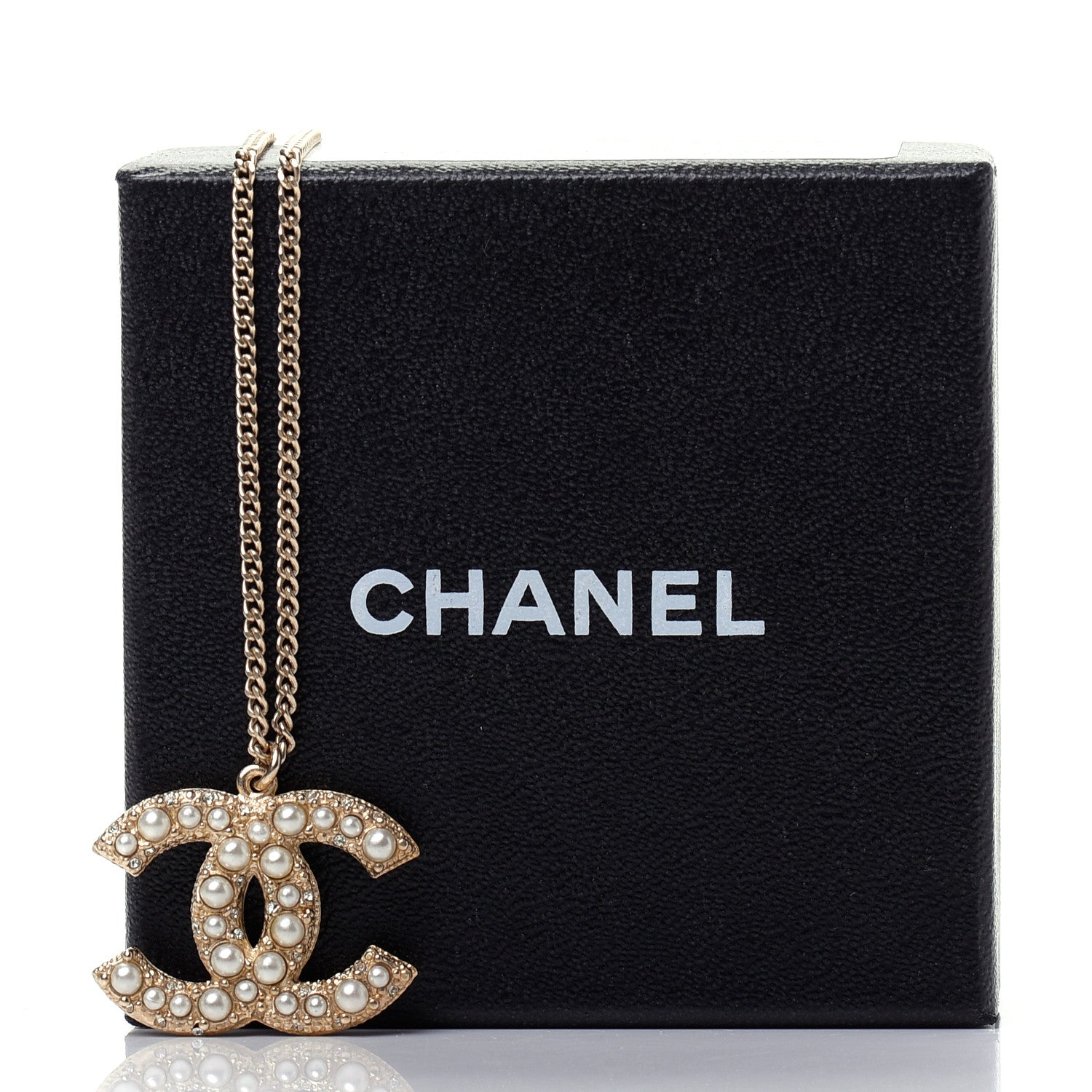 Chanel Pearl CC Pendant Necklace Gold 6 of 6