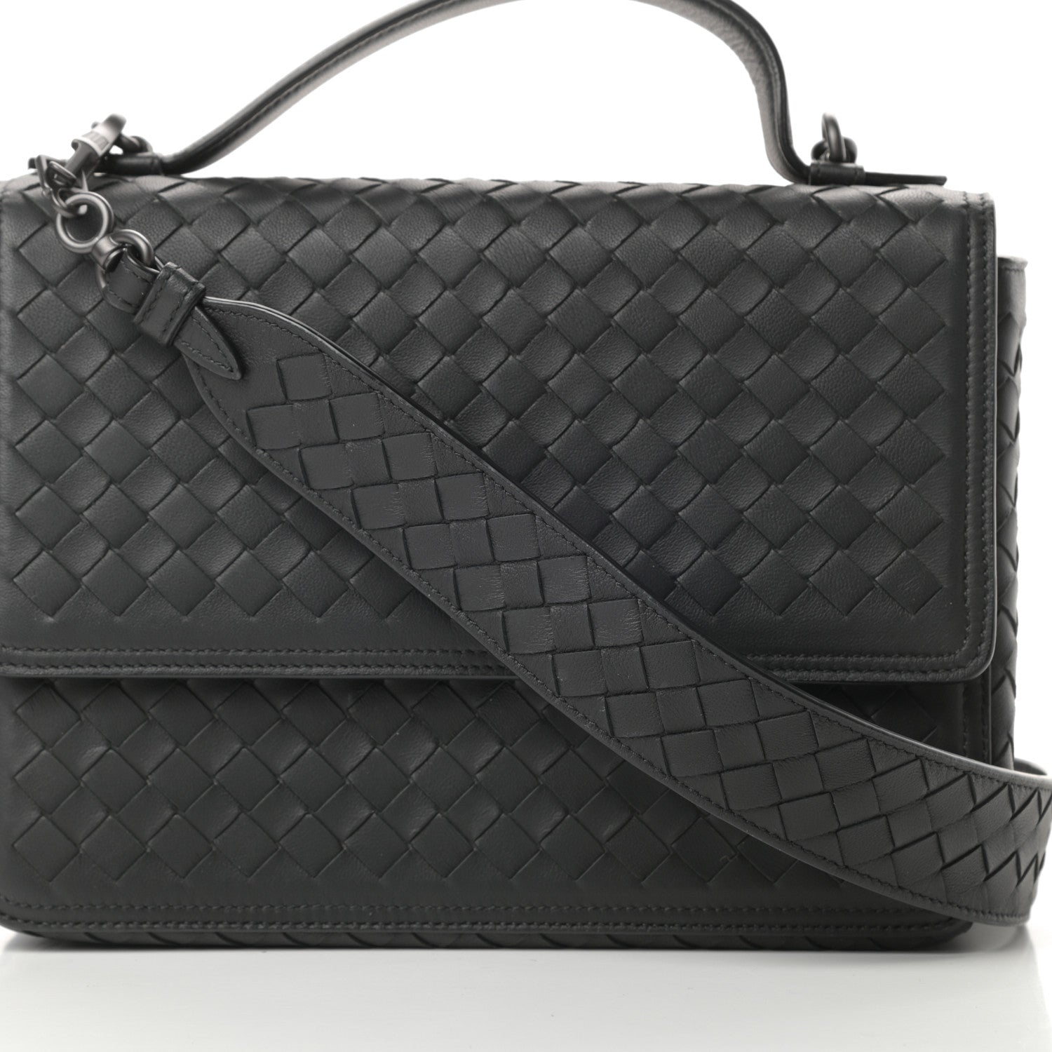 Bottega Veneta Nappa Intrecciato Alumna Bag Black 8 of 11