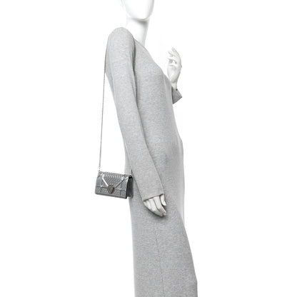 Christian Dior Metallic Patent Micro-Cannage Baby Diorama Flap Bag Silver 2 of 10