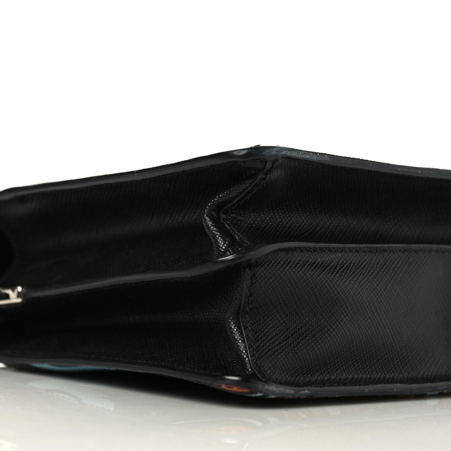 Saffiano Stampata Print Shoulder Bag Black Multicolor