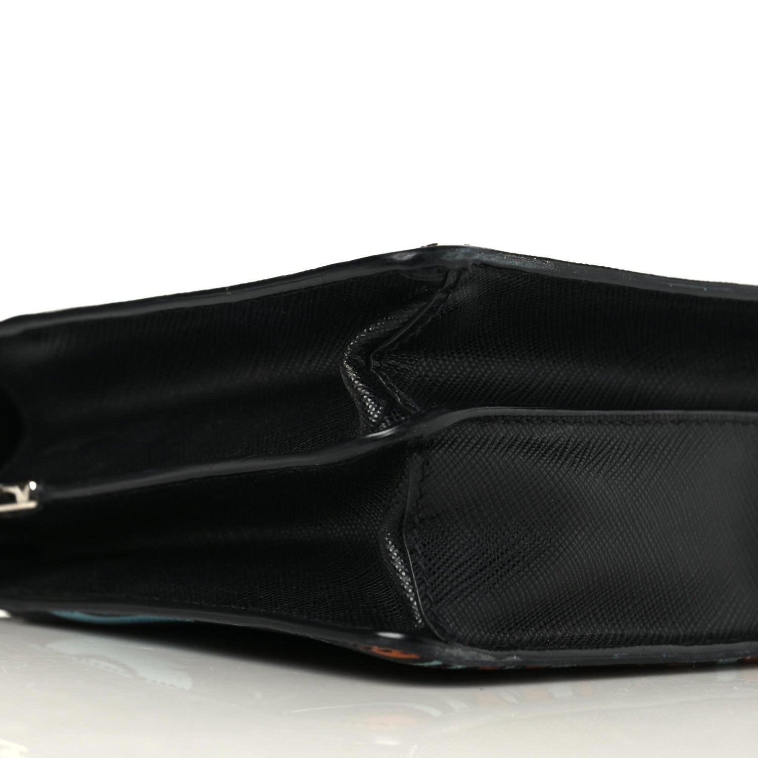 Prada Saffiano Stampata Print Shoulder Bag Black Multicolor 4 of 9
