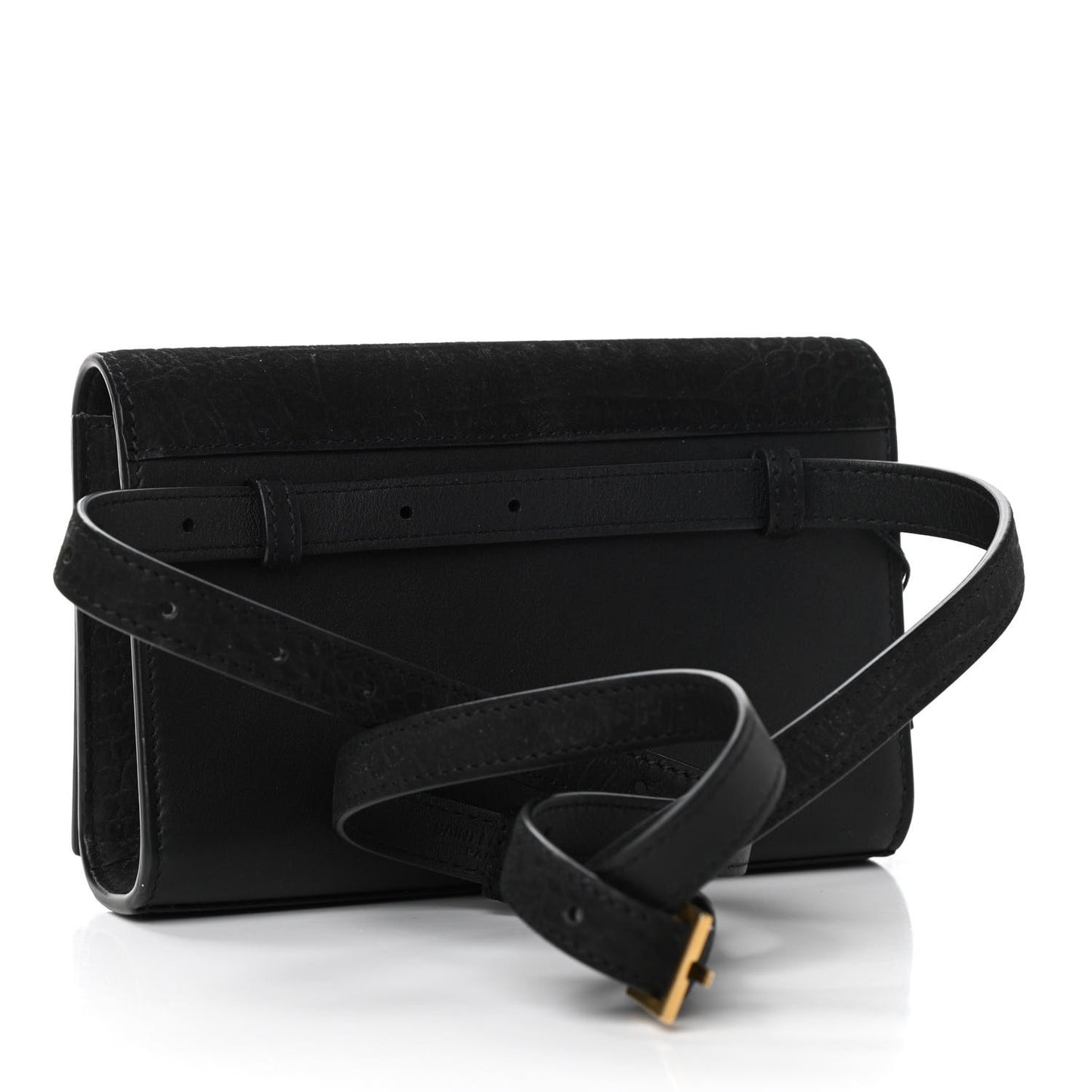 Suede Crocodile Embossed Monogram Kate Belt Bag Black