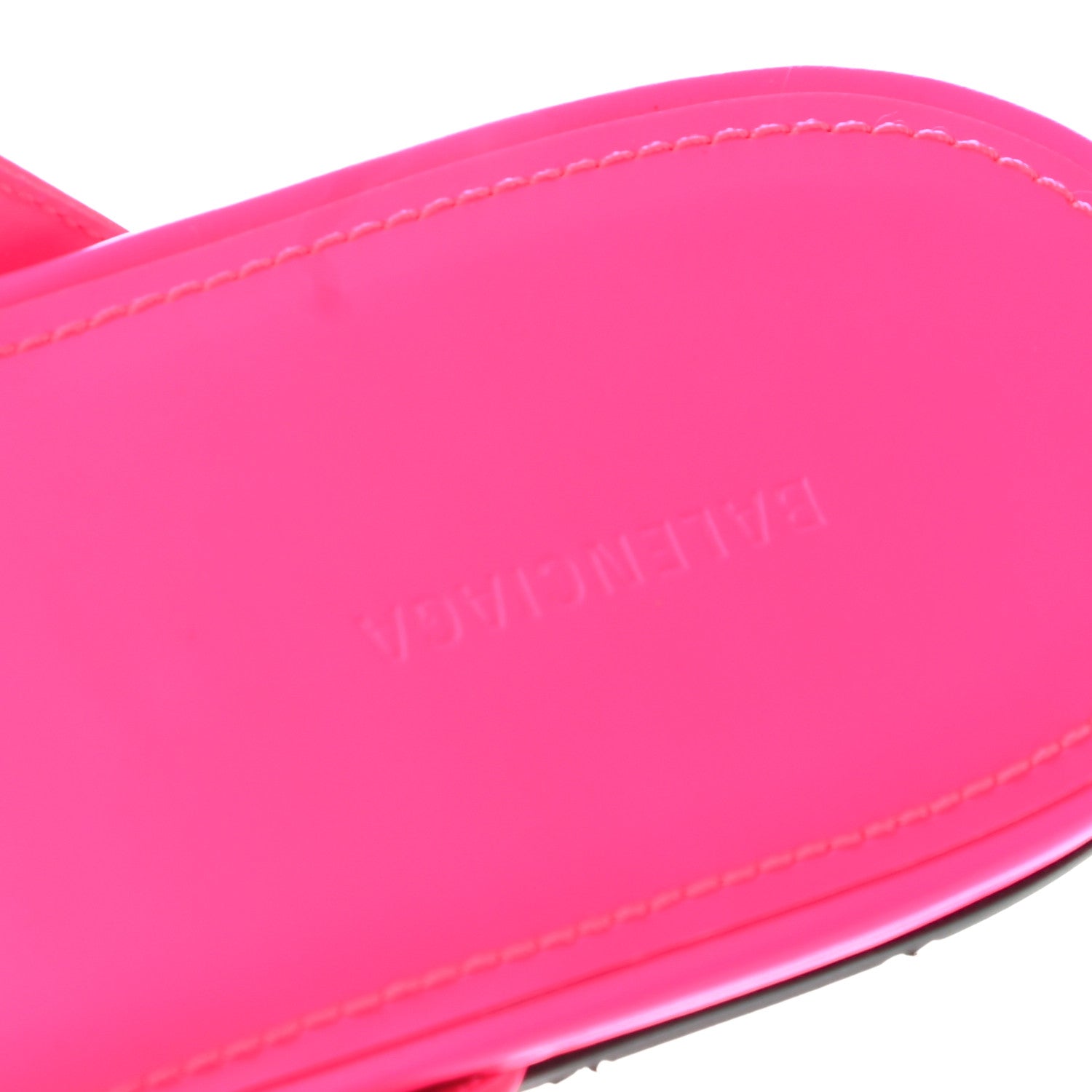 Balenciaga Calfskin Logo Thong Sandals 36 Neon Pink 6 of 7