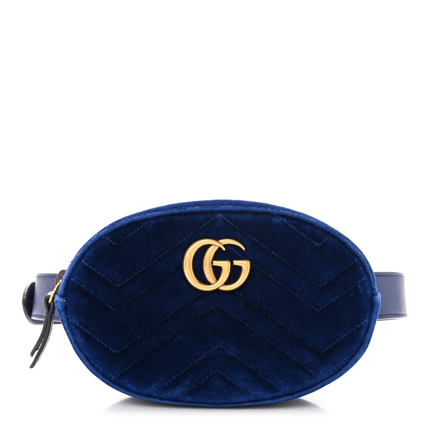 Velvet Matelasse GG Marmont Belt Bag 85 34 Cobalt Blue