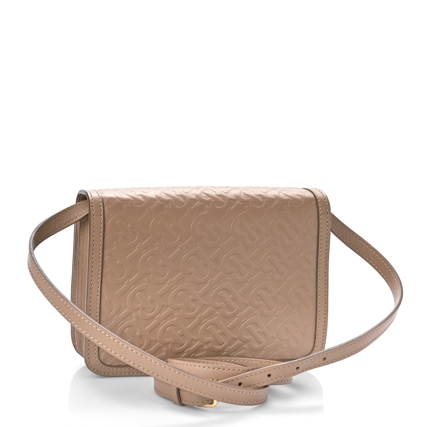 Calfskin Monogram Embossed Small TB Bag Light Camel