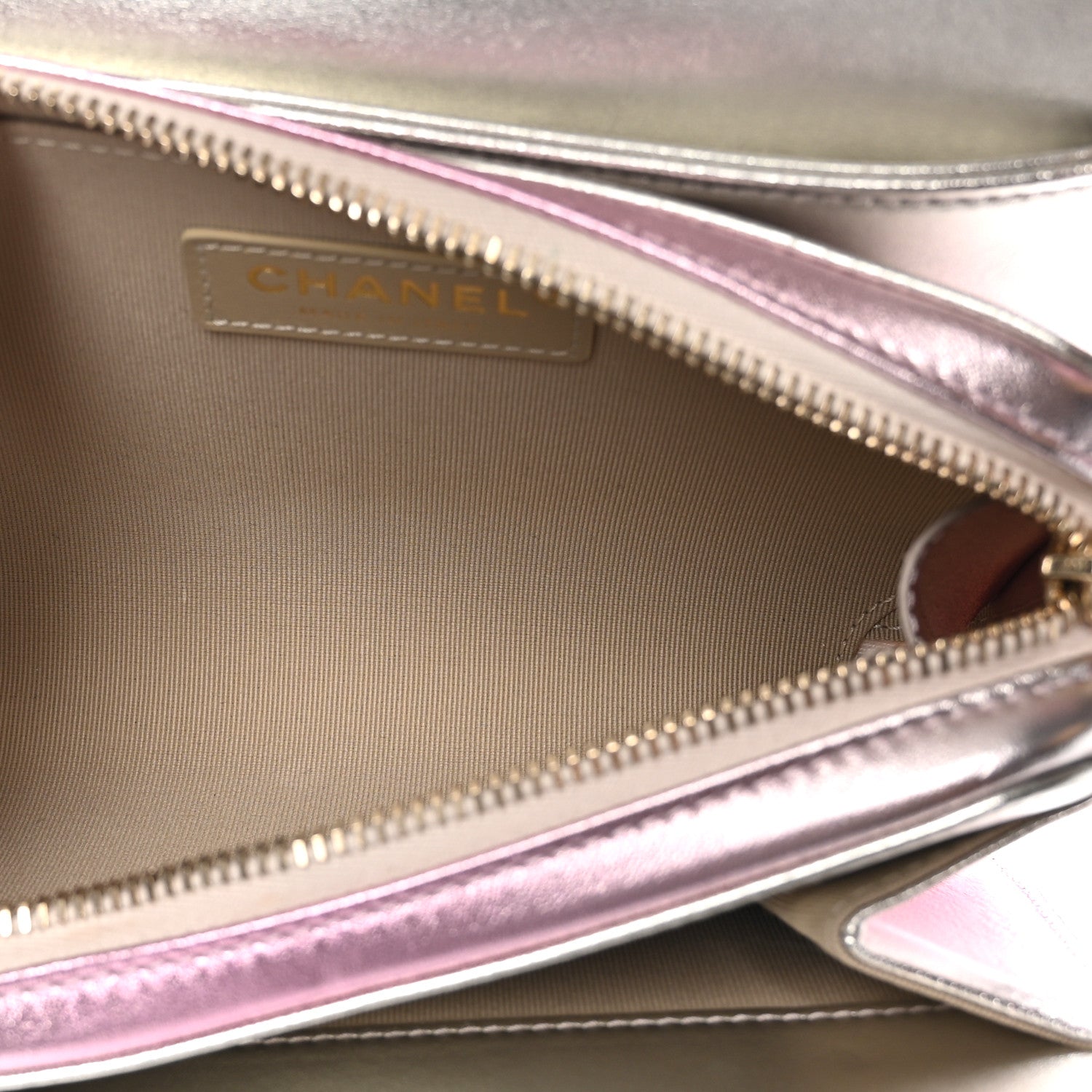 Chanel Metallic Lambskin Like A Wallet Flap Golden Pink 6 of 13