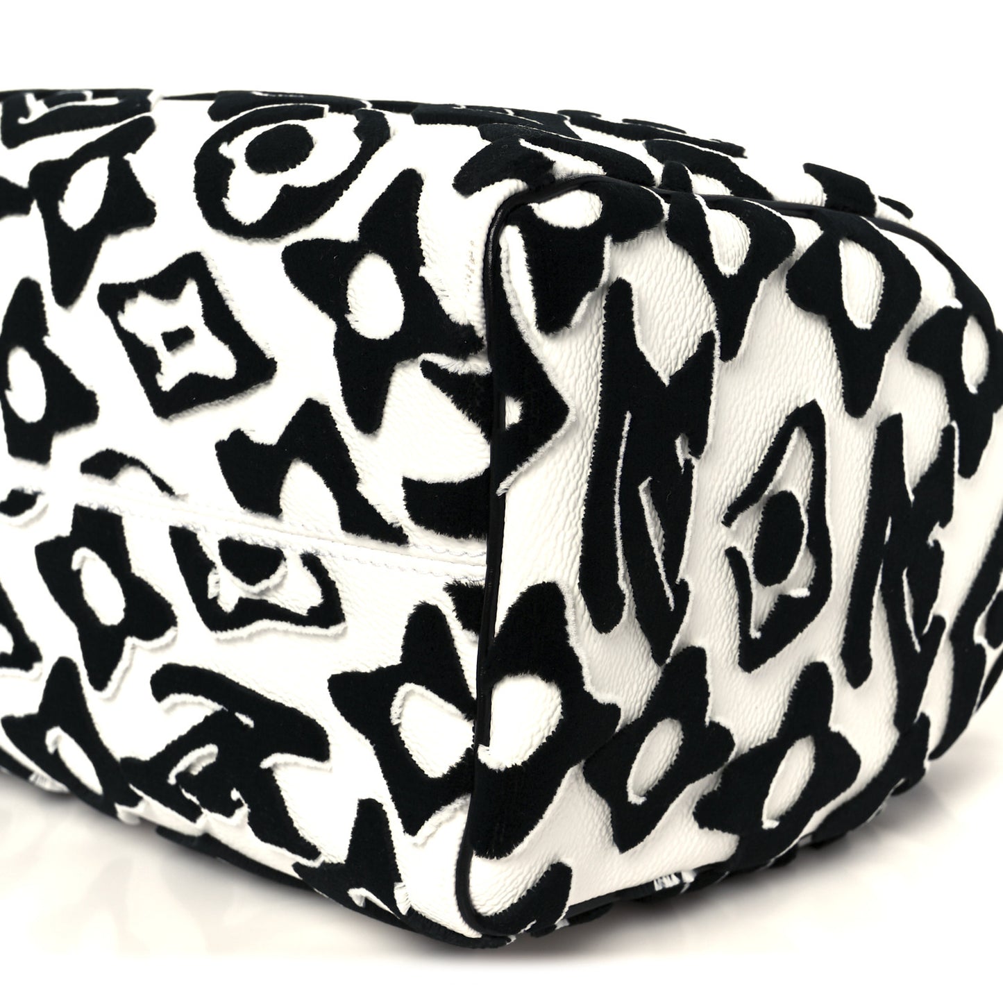 X UF Tufted Monogram Speedy Bandouliere 25 White Black