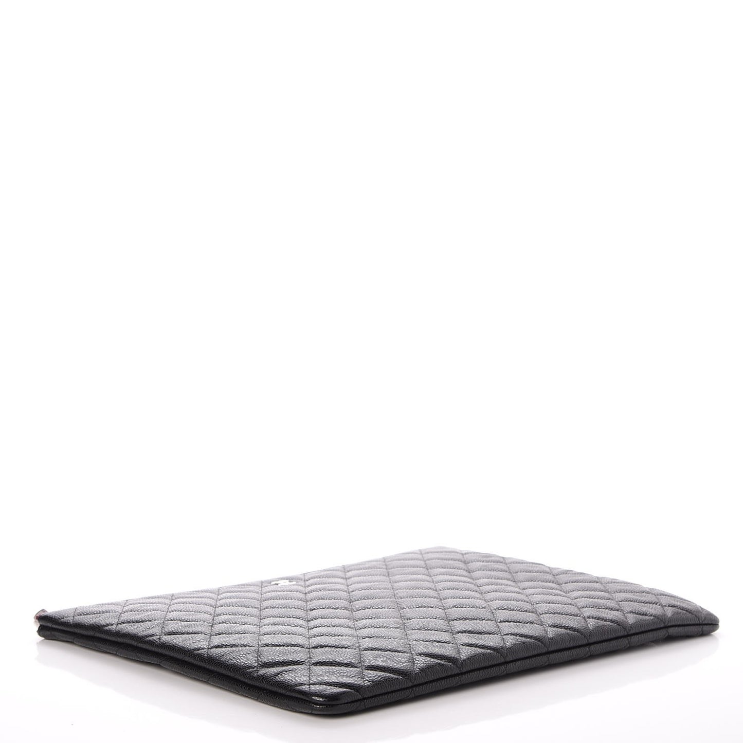 Caviar Quilted Large Cosmetic Case Black