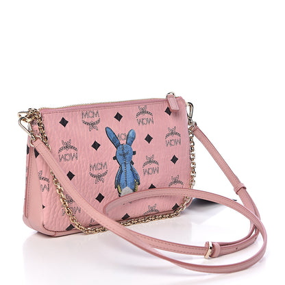 MCM Visetos Rabbit Crossbody Pouch Soft Pink 3 of 10