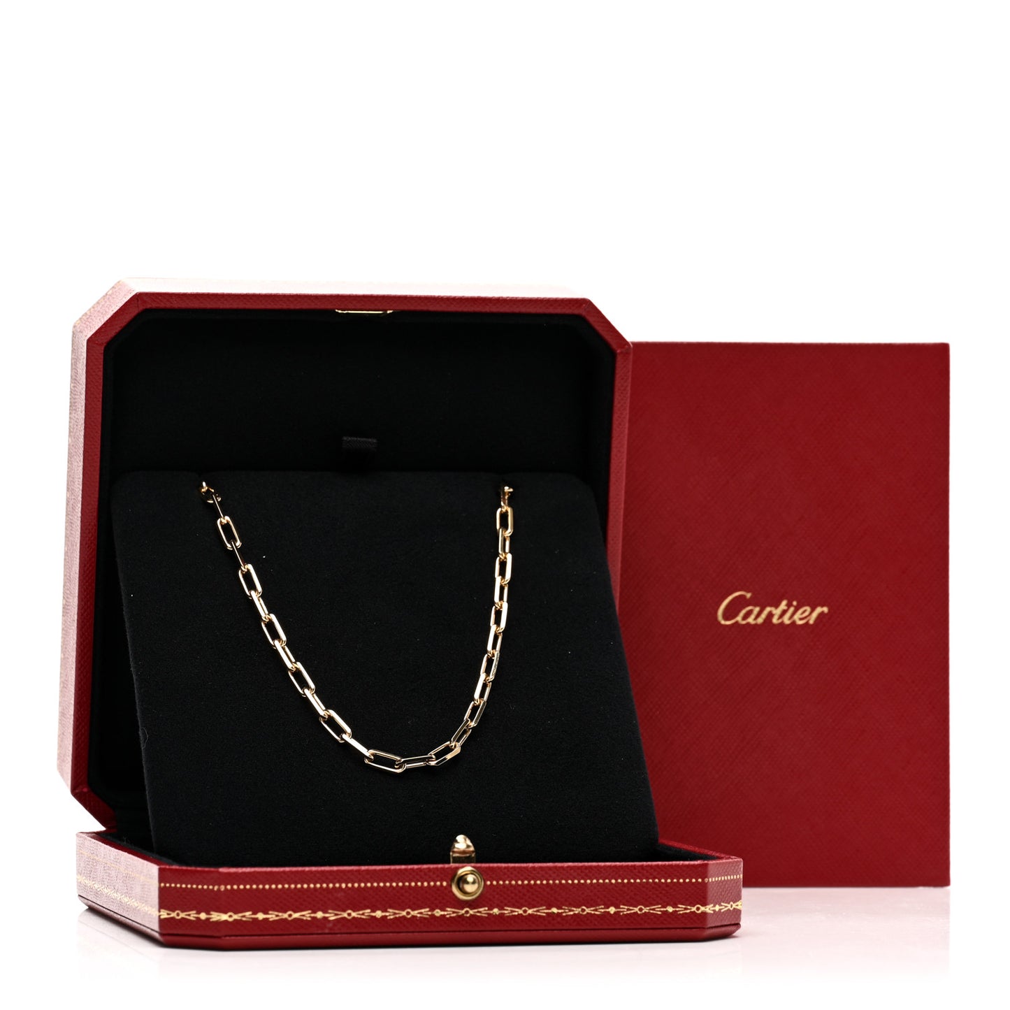 18K Yellow Gold SM Santos De Cartier Link Necklace 22"